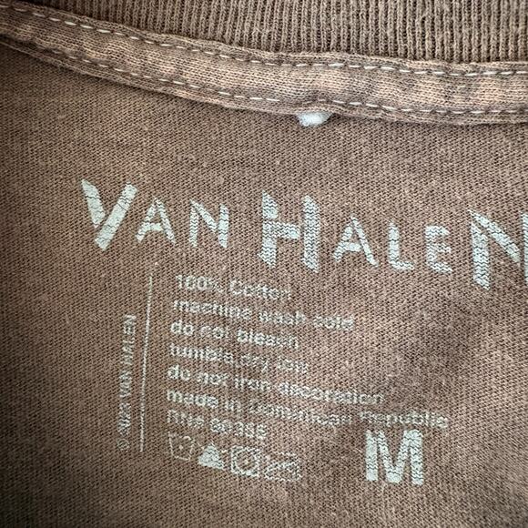 Van Halen 1979 Tour Reprint T-Shirt M Brown Double Sided Band Graphic Tee - Picture 3 of 5
